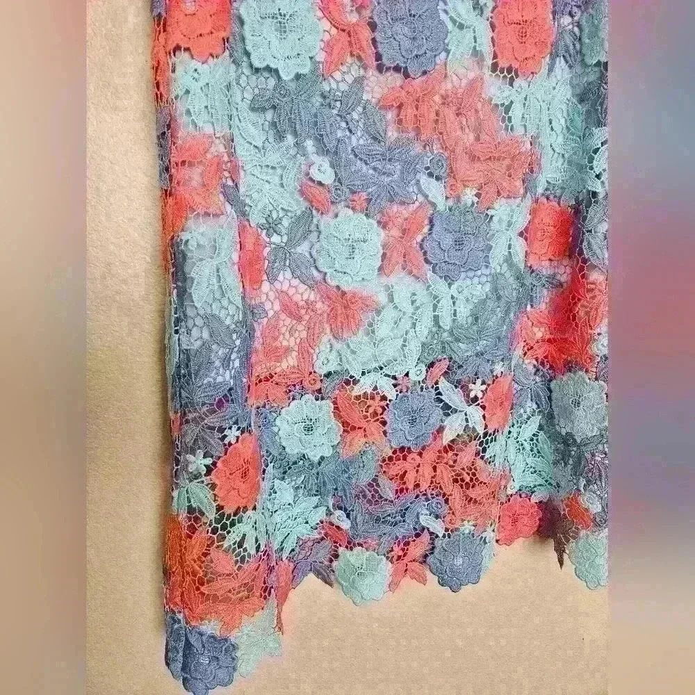 Off The Shoulder Floral Lace Midi Dress - Picture 2 of 10